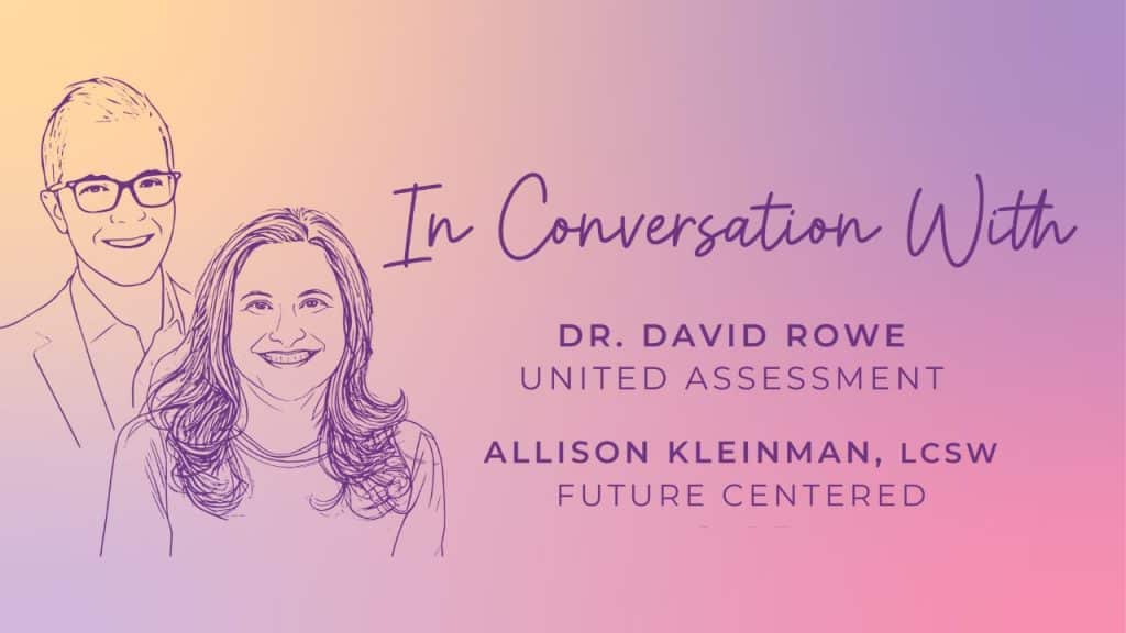 an illustration of david rowe and allison kleinman illustrating a summer series of professionals speaking about young adult mental health
