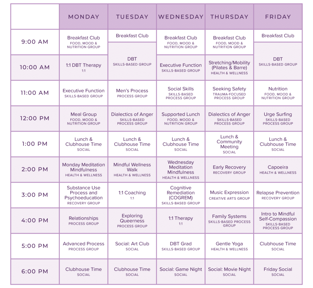 Felix's Group Schedule